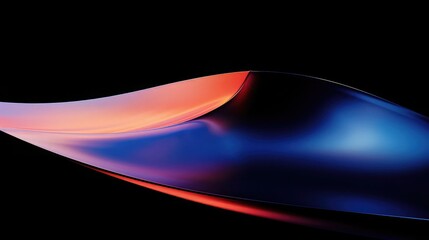 Abstract Wavy Gradient Background with Dynamic Blue and Orange Light