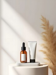 Minimalist skincare product photography for beauty blog and cosmetic brand marketing assets
