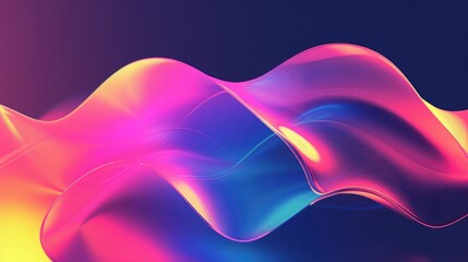 Vibrant Abstract Fluid Wave Background with Dynamic Neon Gradients