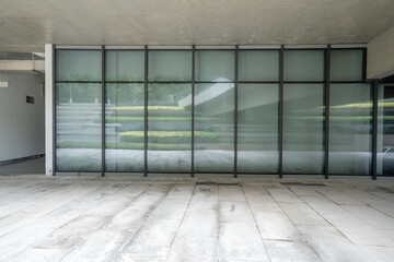 empty ground with modern building