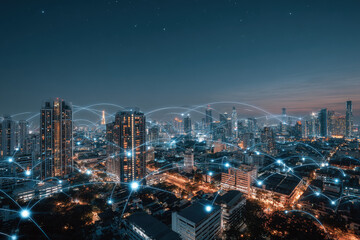 Obraz premium Neo-Tokyo Nightscape A Digital Tapestry