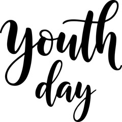 Obraz premium Vector art of youth day calligraphy text graphic
