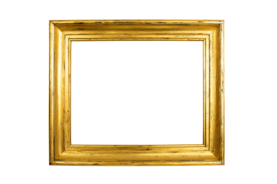 a gold frame on a white background