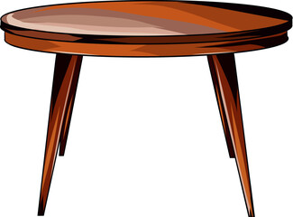 Round Wooden Table with Angled Legs Design