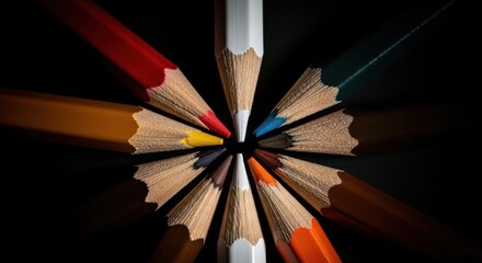 Naklejka premium Vibrant Colors Converging Creative Energy in a Circle