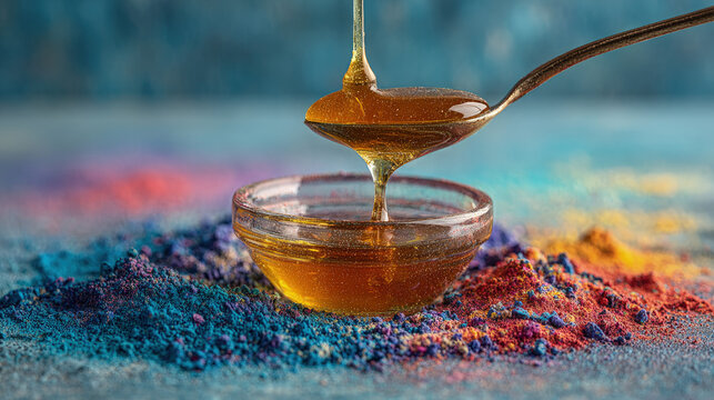 Chromatic Nectar A Futuristic Honey Harvest