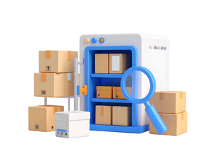 3D Warehouse Inventory Illustration