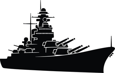 Battleship Silhouette Vector Illustration © Imam