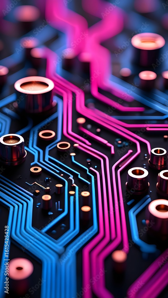 Poster circuit board technology motherboard electronics computer chip processor innovation system design
