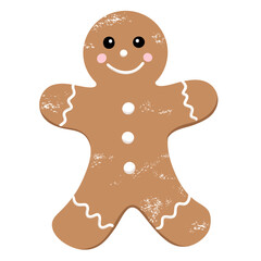 Gingerbread man. Christmas cookies. Cute illustration
