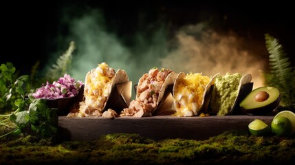 Street Tacos: Freshly Made with Salsa and Avocado under Cinematic Light