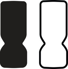 Vase silhouette icon set flat and outline styles, collection of black pottery, ceramic vessel shapes, decorative flower vase vectors illustrations for home decoration, antique art or designs elements.