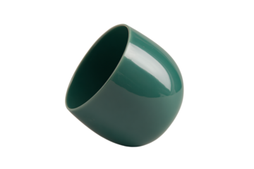 a green vase with a white background