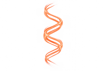 Fiery orange spiral trail swirling dynamically, transparent backdrop highlighting vibrant motion design element for visual effects