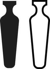 Vase silhouette icon set flat and outline styles, collection of black pottery, ceramic vessel shapes, decorative flower vase vectors illustrations for home decoration, antique art or designs elements.