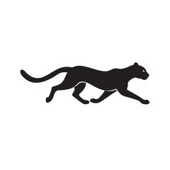 Cheetah Sprinting During Hunting Scene Silhouette