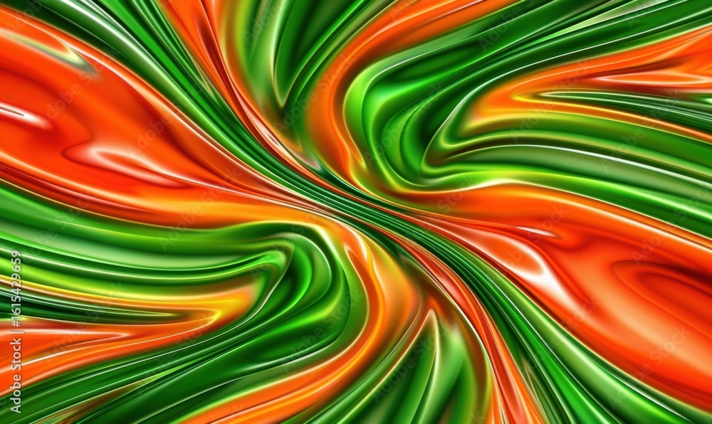 Poster abstract swirl texture background green and orange color combination design
