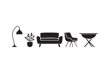 Modern living room furniture silhouette
