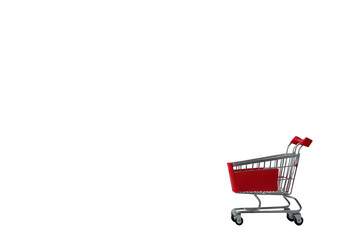 Empty shopping cart on transparent background