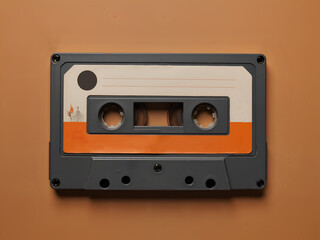 Fototapeta premium Aged Cassette, Warm Brown Background