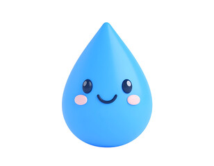 Cute 3D Water Drop Illustration
