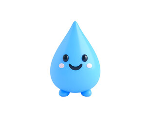 Cute 3D Water Drop Illustration