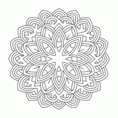 Intricate black mandala icon design