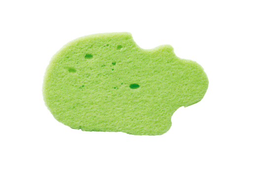 a green sponge that is shaped like a bear