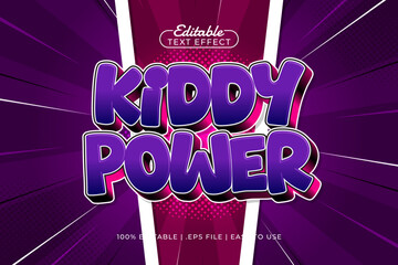 kiddy power editable text effect with a comic and kids text style
