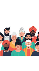 A diverse group of people standing together representing unity and community spirit