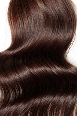 brunette brown hair, long glossy wavy hair, macro hair texture, Hollywood wave