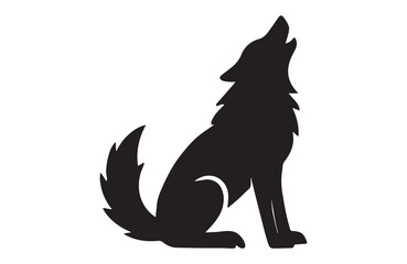 Majestic Wolf Silhouette Howling at the Moon A Symbol of Wilderness and Untamed Nature in Striking Visual Art