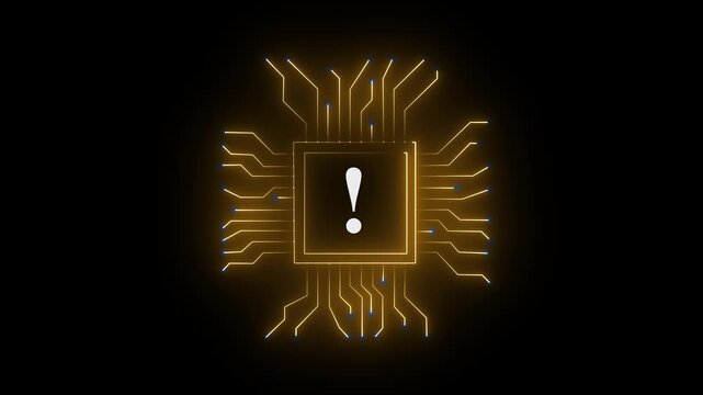 Animated Glowing Yeollow color Motherboard circuit ! pattern background.