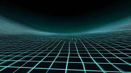 Cyan field intersected by elevated mesh strip, accentuated by lateral light falloff for UI hero design. Illustration