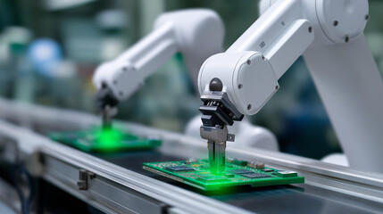 Collaborative Robots Inserting CPU Boards in Medical Cleanroom