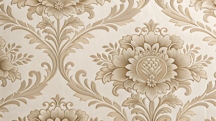 Fototapeta premium An elegant damask wallpaper pattern with a vintage floral design