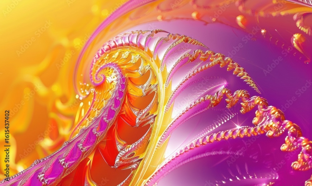 Poster colorful abstract swirl design with vibrant gradients and intricate patterns