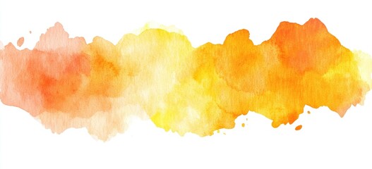 Abstract watercolor wash of orange and yellow hues (2)