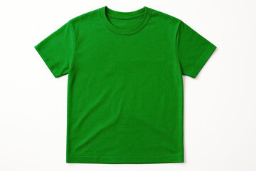 Green cotton t-shirt on a white background 
