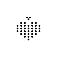 Cœur pendentif fait en petits ronds noirs au style strass perlé