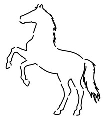 午 馬のシルエットのイラスト素材 おしゃれ ホワイト