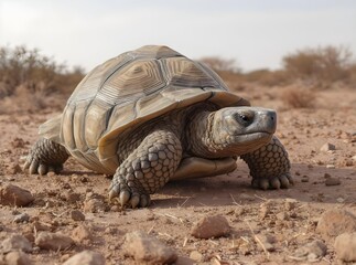 Desert Tortoise on Arid Terrain