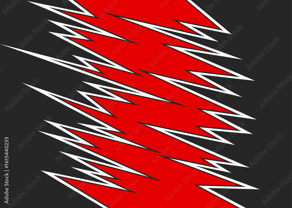 Poster simple background with exploding jagged zigzag pattern and with some copy space area