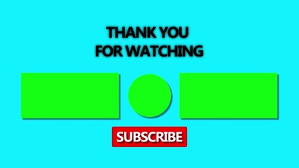 Animated end screen for YouTube or social media, Customizable YouTube End Screen Animation with Green Screen Areas and Subscribe Button – Motion Graphic Outro Template,4k video 