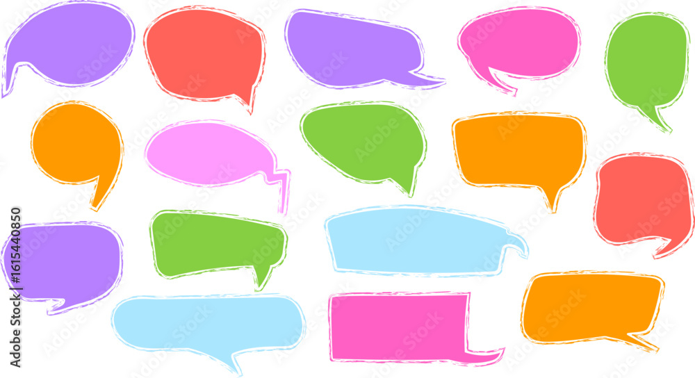 Poster liquid abstract speech bubbles. hand drawn organic abstract frames. empty text shapes.