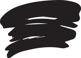 Obraz premium Abstract Black Brushstroke with Angular and Curved Shapes Creating a Dynamic Silhouette on a White Canvas Revealing Layers