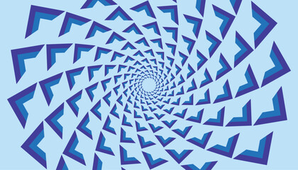 Dynamic blue geometric spiral abstract background, perfect for digital use, modern design projects, and creative presentations.