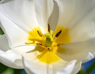 Close-up of a white tulip's center (1)
