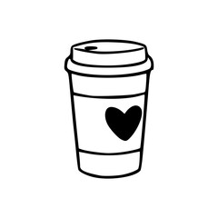 coffee cup with heart icon