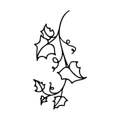 elegant abstract vine with leaves